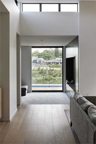 Over-the-Wall Sliding Door provides easy access from the living area to the pool
