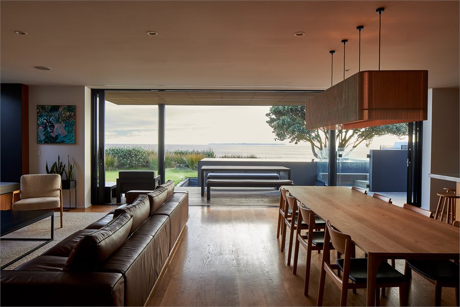 Sliding doors provide uninterrupted coastal views