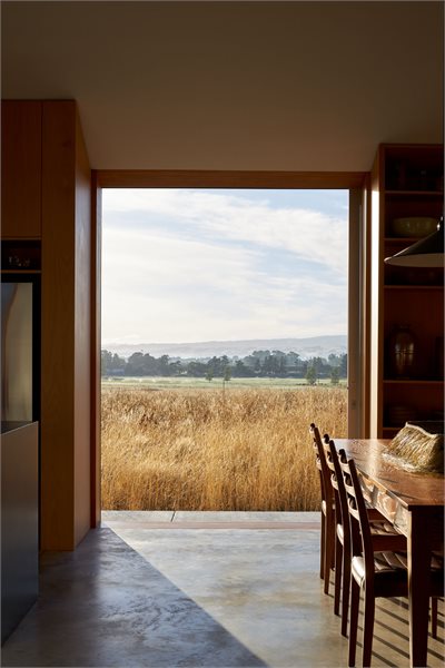 Over the wall sliding door provides uninterrupted views
