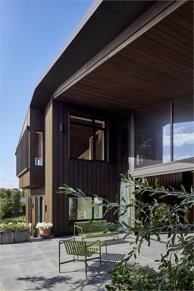 Large custom windows let the light stream in